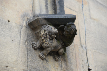 Lion sculpture in Prague, Czech Republic