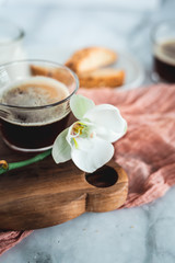 Biscotti and Espresso Coffee Breakfast