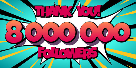 Thank You 8000000 followers Comics Banner