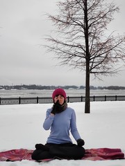Yoga and pranayama in the snow