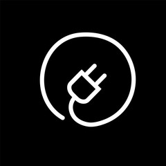 Vector electric socket flat icon voltage element