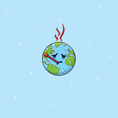 Climate Change Global Warming Globe Cartoon