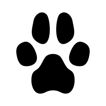 Vector illustration of a dog or wolf paw print.
