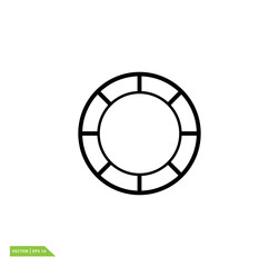 Life buoy icon vector logo design template