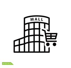 Building mall icon vector logo design template