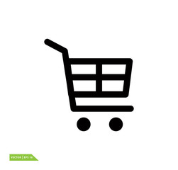 Shopping cart icon vector logo design
