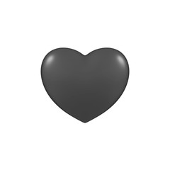 heart love black 3d illustration
