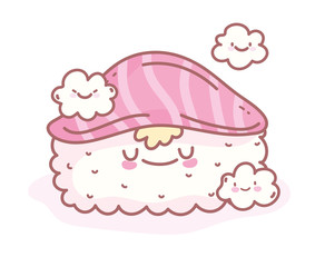 sushi with salmon adorable cartoon food cute