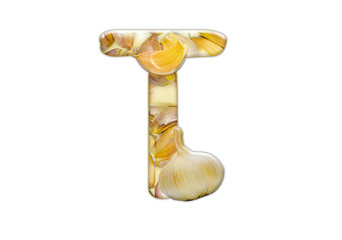 English letter" T " from garlic 