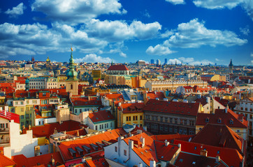 Fototapeta na wymiar Red Prague roofs