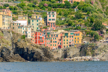 Beautiful town Riomaggiore in Cinque Terre, Italy.