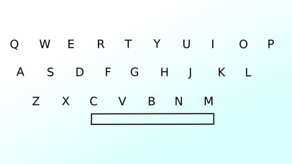 teclado sobre fondo azul