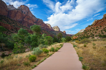 the watchman from parus trail in zion national park, usa