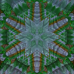 Intricate hexagonal pattern. Abstract 3D fractal background - 324388774
