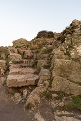 natural rock stairs near the sea