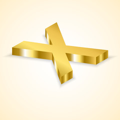 Fototapeta premium Tilted Letters X color gold 3D style.