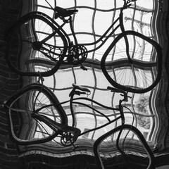 Fototapeta na wymiar Distorted Bicycles