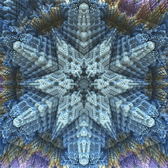 Abstract 3D fractal snowflake with fabric effect - 324390719