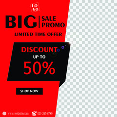 Big sale for web app banner. Discount banner design. Vector illustration fashion newsletter designs, poster design for print or web, media,