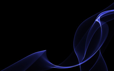 Dark abstract background with a glowing abstract waves