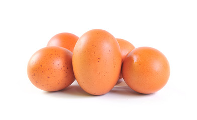 Eggs isolated on white background