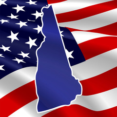 United States, New-Hampshire. On USA flag