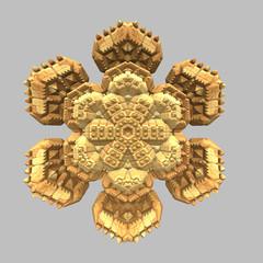 Abstract fractal flower with wood carving effect - 324393308