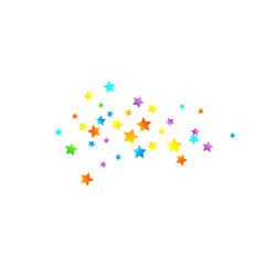 Rainbow Festive Confetti. Carnival Star Falling.