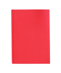 Red hardcover book isolated on black background, This has clipping path.