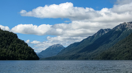 Lake view with mountains in the background.
