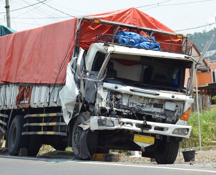 truck was destroyed after an accident 