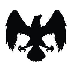 Flying eagle silhouette vector, animal