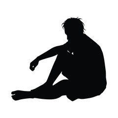 Prisoner in jail silhouette vector