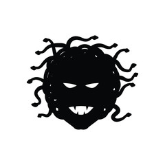 Medusa head with snakes silhouette vector