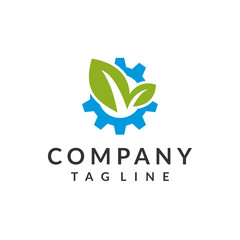 Gear leaf logo for environment and nature industry