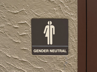 Gender neutral restroom sign that says, GENDER NEUTRAL.