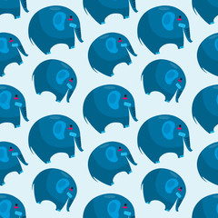 Obraz premium cute elephant seamless pattern vector illustration background