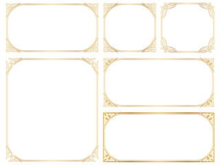 飾り罫　フレーム　ゴールド　セット