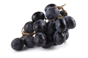 Black grape isolated on white