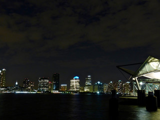 Fototapeta na wymiar Night City Skyline Cityscape New York USA - JFK