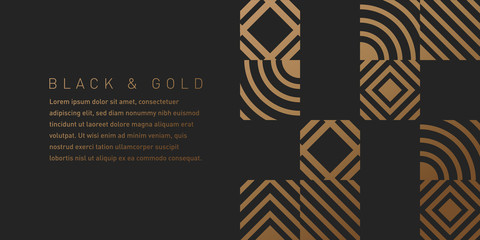 Black and Gold Pattern Background