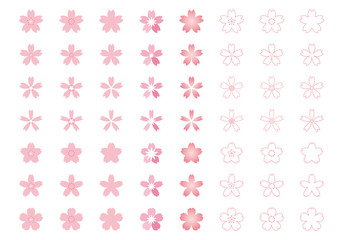 いろんな桜のアイコンセット
