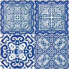 Ethnic ceramic tile in portuguese azulejo.