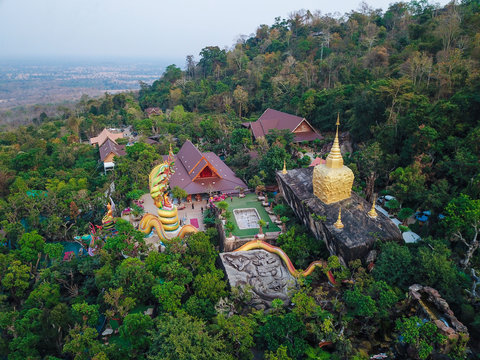 30 January 2020-Sakornnakorn::aerial view of Tham Pha Daen Temple