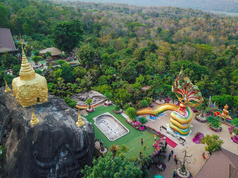 30 January 2020-Sakornnakorn::aerial view of Tham Pha Daen Temple