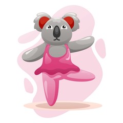 CUTE KOALA DANCING CARTOON VECTOR