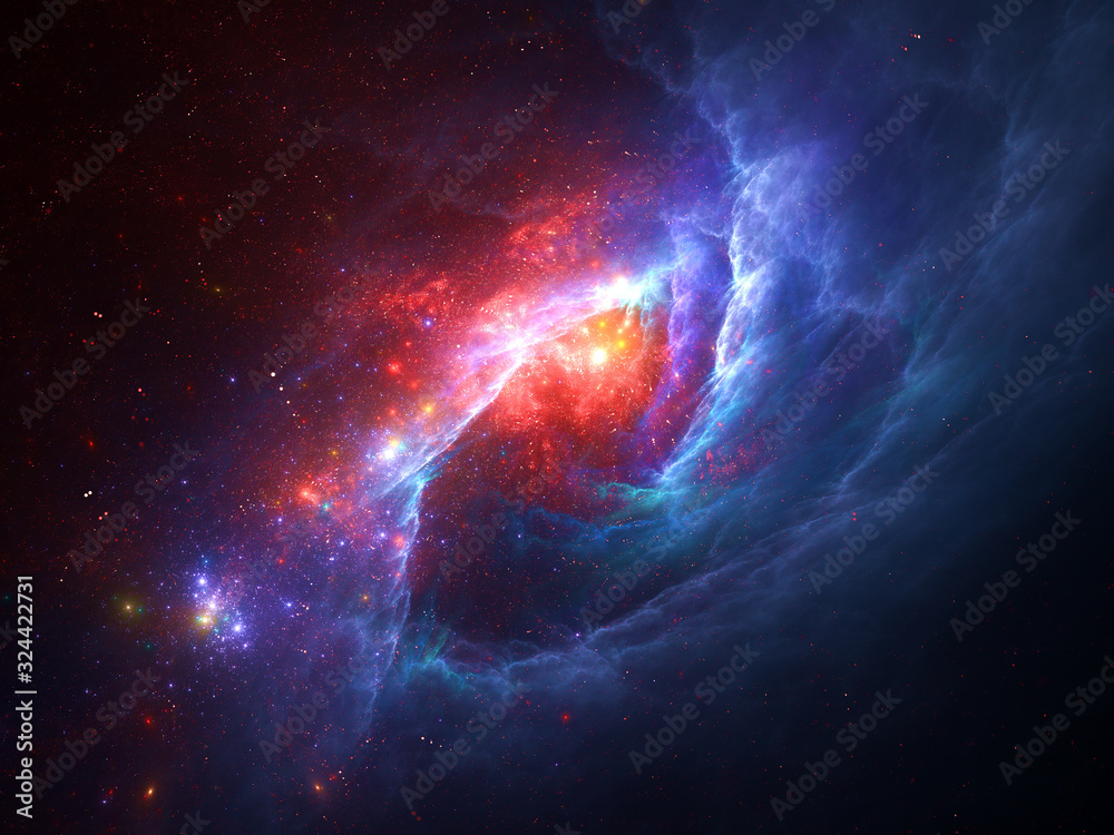 Wall mural computer-generated abstract fractal background.