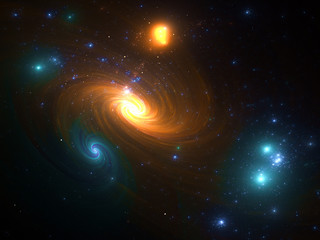 Naklejka premium Computer-generated abstract fractal background.