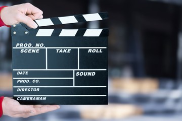 Clapperboard.