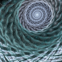 Abstract fractal spiral background, computer-generated illustration.